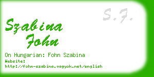 szabina fohn business card